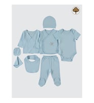 Civil Baby Bebek Organik 8'li Zıbın Takımı 0-1 Ay Mavi (Mavi)