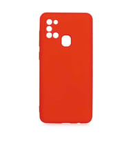 Samsung Galaxy A21S Kılıf Orj Lansman Serisi Pürüzsüz Esnek Kadife İç Kısım (Koyu Pembe)