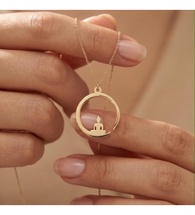 Kişiye Özel 925 Ayar Gümüş Şık Buda Figürlü Kolye (Gold)