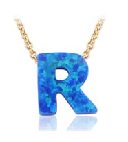 R HARFİ OPAL 14 AYAR ALTIN KOLYE