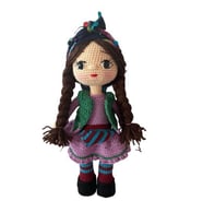 Mor Laz Kızı Bebek Amigurumi Organik Oyuncak