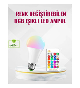 Mey İthalat® 9 Watt Beyaz Işık ve Renk Ayarlı Akıllı LED Ampul