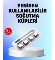 Yeniden Kullanılabilir 304 Çelik Metal Buz Küpleri 4'lü Set