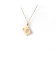 Kişiye Özel 925 Ayar Gümüş Minimalist Maça Ası Kart Kolye (Gold)