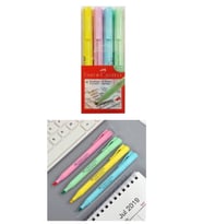 Pastel Renkler Fosforlu Kalem 4 Lü 1 Paket Faber Castell Textliner Pastel Renkler Kesik Uçlu