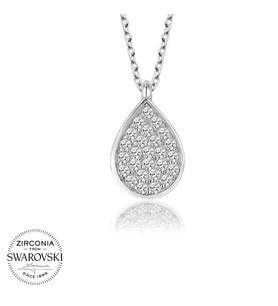 Swarovski Taşlı Gümüş Damla Bayan Kolye