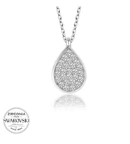 Swarovski Taşlı Gümüş Damla Bayan Kolye
