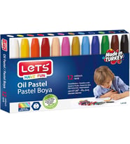 LETS 12 RENK PASTEL BOYA KARTON KUTU
