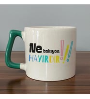 Ne Bakıyon Hayırdır Baskılı Yeşil Kulplu D Kupa