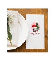 Happy New Year Gnomes Yeni Yıl Yılbaşı Sofrası Peçete Sunum Peçetesi 015 20 Adet