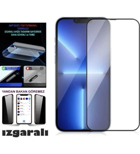Iphone x Hayalet Ekran Koruyucu Toz Filitreli Izgaralı Anti Dust Tam Kaplayan Kırılmaz Cam