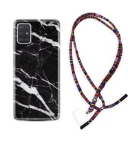 Samsung a71 A72 A73 A7 A9 2018 C7 C9 Kılıf Boyun Asklı Rasta Silikon Siyah Şerit Mermer 1318