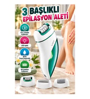 VGR 3’ü 1 Arada Şarjlı Epilatör – LED Işıklı, IPX5 Suya Dayanıklı, 90 Dakika Kullanım