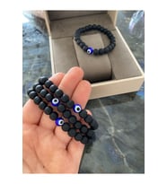 Unisex Nazar Göz Oniks Doğal Taş Bileklik