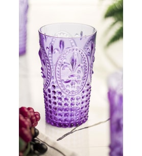 Akrilik Mor Tekli Uzun Bardak & Su Meşrubat Bardağı 750 ml ( Büyük Boy & Cam Değildir )