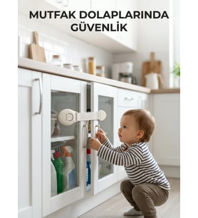 Northcity Güçlü Yapışkanlı Çocuk Güvenlik Kilidi - Dolap ve Çekmece Emniyeti