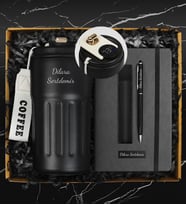 Kişiye Özel Dereceli Termos & Kişiye Özel Defter & Deri Kılıflı Touch Pen Kalem Hediye Seti