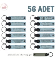 Gök Mavi & Gri, Kurumsal Kimliğinize Uygun, Müşterilerinize Özel Hediyelik Anahtarlık 56'lı Set (Gök Mavisi)