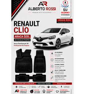RENAULT CLIO 6 2026 - 2026 Araca Özel Kauçuk 3D Profesyonel Oto Paspası