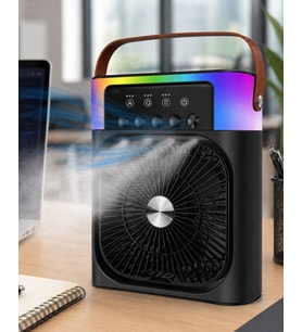 Mini Klima Fan Buharlı Soğutucu Rgb Led Işıklı Taşınabilir Masaüstü Fan