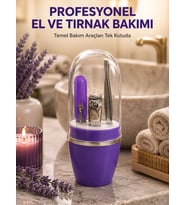 Çok Amaçlı Mor Manikür Bakım Seti Kompakt Bakım Çantası
