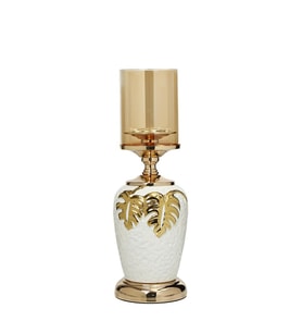 Vitale Gold Beyaz Şamdan 13*13*38 Cm AK.JE0163