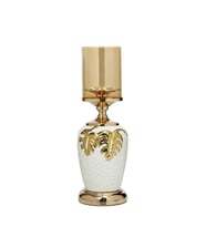 Vitale Gold Beyaz Şamdan 13*13*38 Cm AK.JE0163