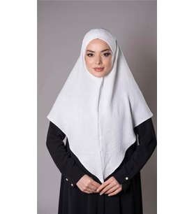 Krem Pratik Hazır Geçmeli Tesettür Eşarp Aerobin Kumaş Düz Hijab 2309_40