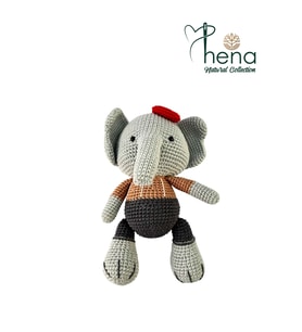 Hena Collections Fil Figürlü Bebek (Çok Renkli, Amigurumi, Organik Oyuncak)