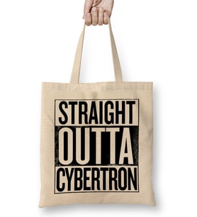 Straight Outta Cybertron Transformers Bez Çanta Uzun Saplı