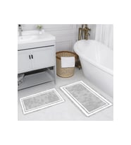 Rovigo Home Dijital Baskılı 2'li Banyo paspas Takımı RVG5111 (Gri)