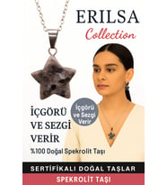 Sertifikalı Yıldız Model Larvikit - Spekrolit Doğal Taş Kolye – İçgörü ve Sezgi Taşı (Çok Renkli)