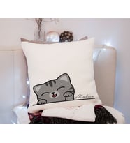 Sevimli Kedi Baskılı Yastık Kişiye Özel