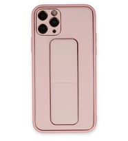 Newface Apple iPhone 11 Pro Kılıf Coco Deri Standlı Kapak - Pembe