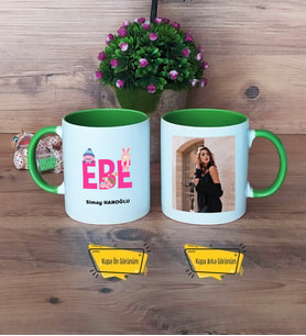 Ebe Kupa Bardak Yeşil Fotoğraflı Ebeler Günü Hediyesi Tıp Bayramı Hediyesi