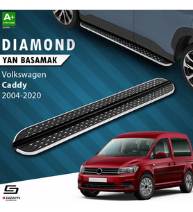 S-Dizayn VW Caddy 3 Uzun Şase Diamond Krom Yan Basamak 223 Cm 2004-2020 A+ Kalite