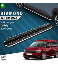 S-Dizayn VW Caddy 3 Uzun Şase Diamond Krom Yan Basamak 223 Cm 2004-2020 A+ Kalite