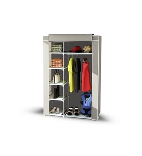 Tek Yandan Raflı Askılı Dayanıklı Bez Dolap