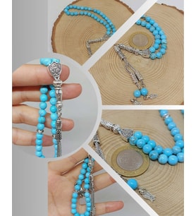 Turkuaz Taşı 33lük Tesbih 6mm (54350)