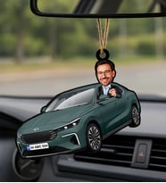 BK Gift Kişiye Özel Erkek Urla Renk Togg Karikatürlü Ahşap Plakalı Araba Dikiz Ayna Süsü-1 , Arkadaşa Hediye, Sevgiliye Hediye, Araba Hediyesi