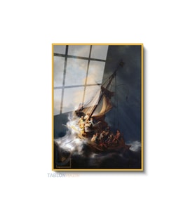 Dikey Çerçeveli Cam Klasik Görsel Ressam Modern Ev Dekoru Duvar Sanatı Ev Ofis Tablosu (Altın)