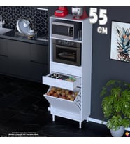 Eliusta Saye 55 cm Fırın Dolab Sepetli Çok Amaçlı Mutfak Kiler Banyo Kirli Çamaşır Dolabı 55x181x32