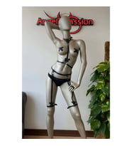 Fiyonk Detaylı Deri Jartiyer Harness İç Giyim (Kırmızı)