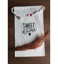 30x40cm - 2 Adet Keten Sweet Home Çok Amaçlı Kese - Saklama Torbası -
