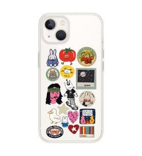 Iphone 14 Uyumlu Sticker Tasarımlı Şeffaf Telefon Kılıfı