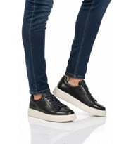 Ayakmod Premium Premium Beyaz Hakiki Deri Erkek Casual Ayakkabı 2689 M (Lacivert)