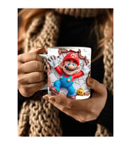 Süper Mario Baskılı 3D Tasarım Seramik Kupa Mug - Hediyelik Kupa Bardak (01)