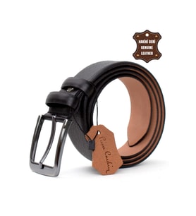 Pierre Cardin PC404 Erkek 4 cm Hakiki Deri Kemer Siyah