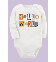 Organik Baskılı Pamuklu Unisex Bebek Body UZUNE179