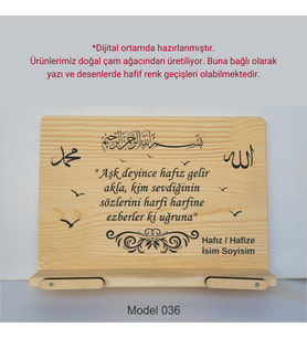 Münzevi Masaüstü Ahşap Rahle/Tablet/Kitap Tutucu-Model036